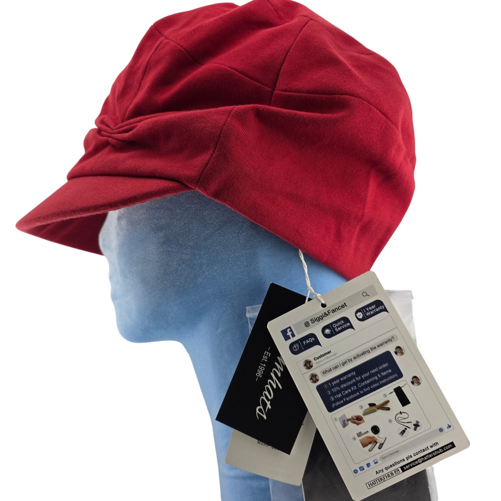 Comhats Newsboy Cap Medium Red NEW Cotton Baker‎ Boy Hat AA91567 Old Fashioned